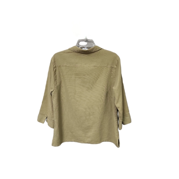 Color Me Cotton Women's Soft Sage Green Textured Shacket Size M - Picture 3 of 7